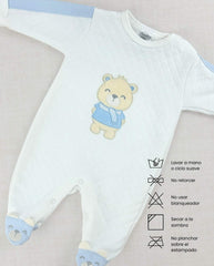 Set Primer Día Bordado Oso Azul Detalles