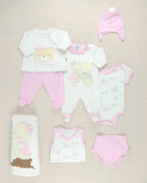 Set Primer Dia Familia Osos Rosa