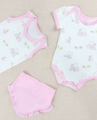 Set Primer Dia Familia Osos Rosa Pink