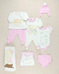 Set Primer Dia Familia Osos Rosa