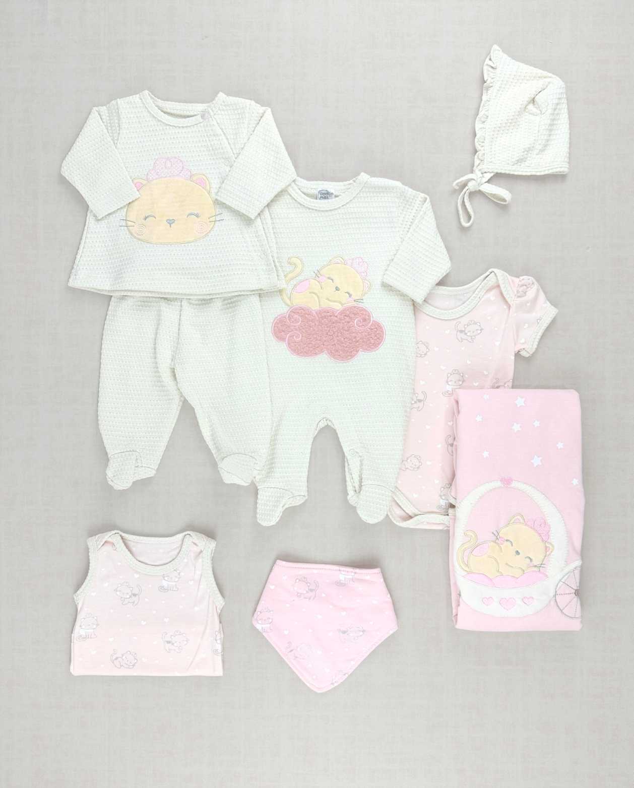 Set Primer Dia Gata Nube Beige