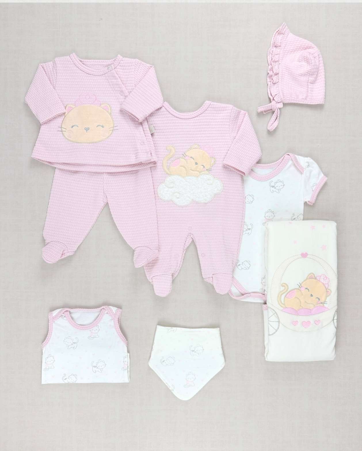 Set Primer Dia Gata Nube Rosa