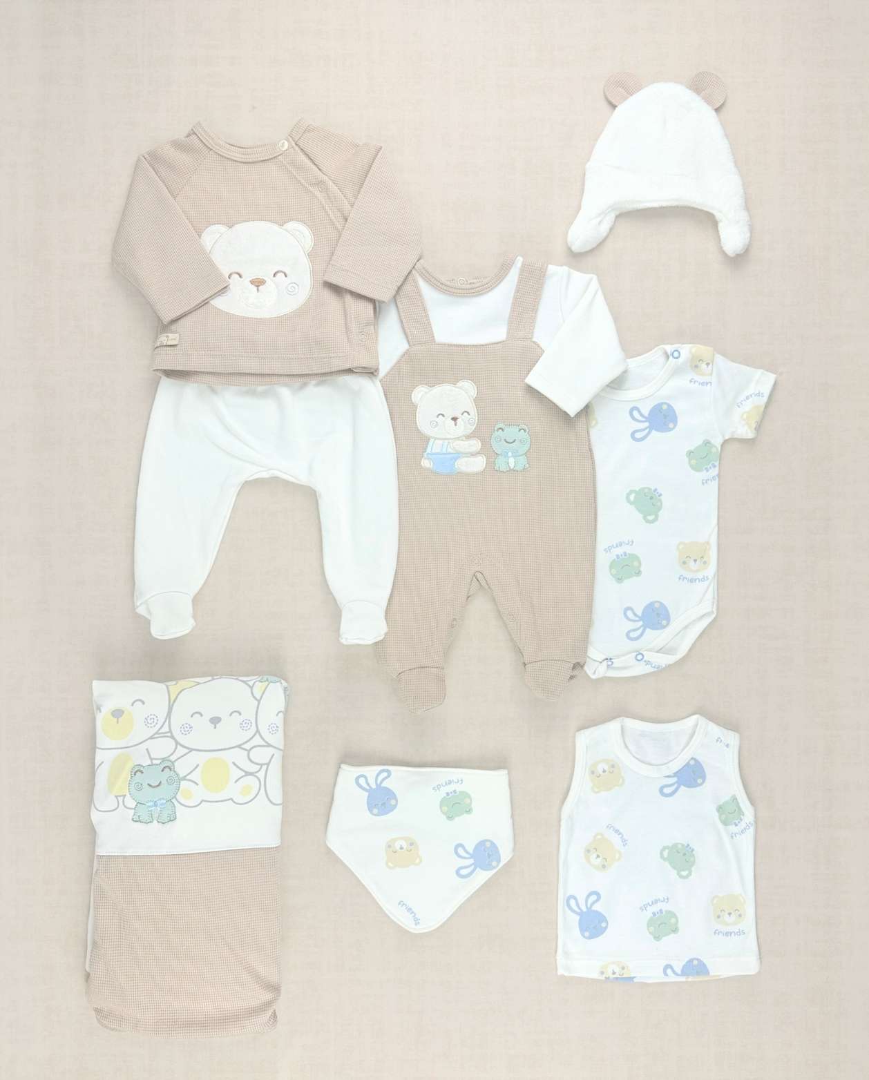Set Primer Día Oso Friends Beige