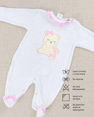 Set Primer Dia Oso Jardin Blanco Detalles