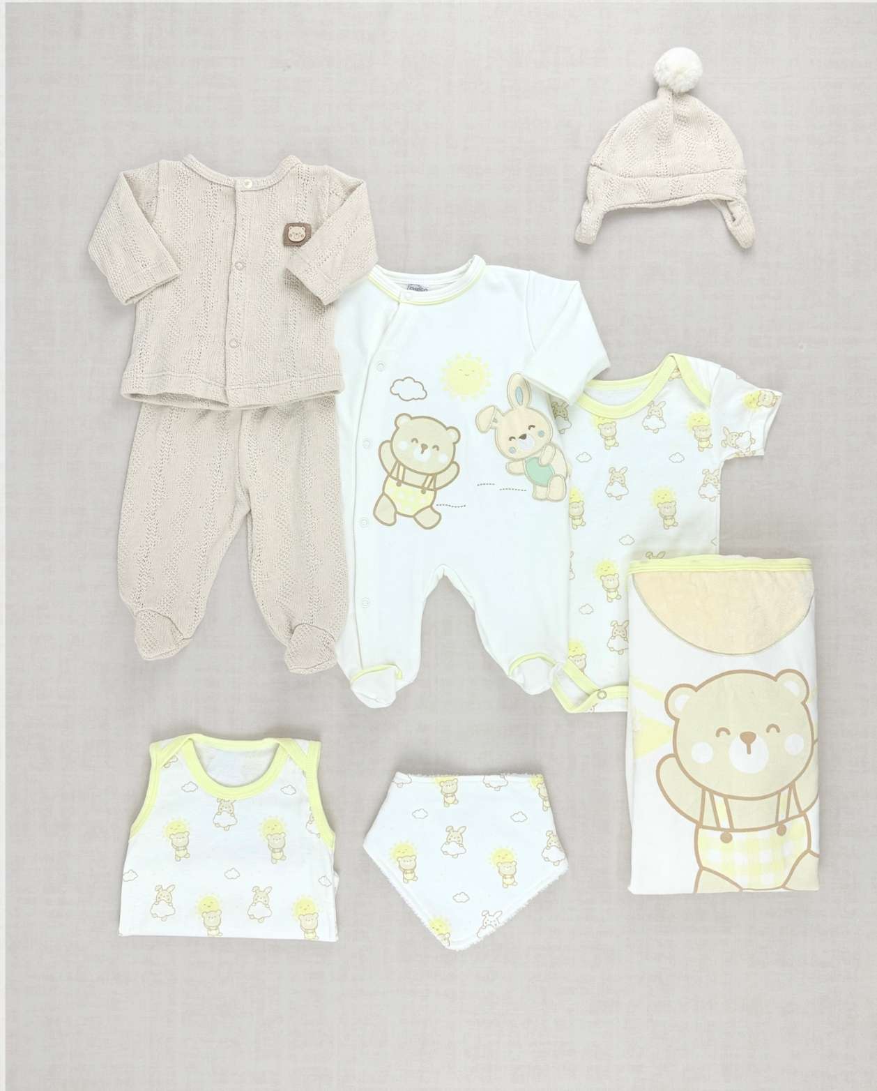 Set Primer Día Osos Sol Beige