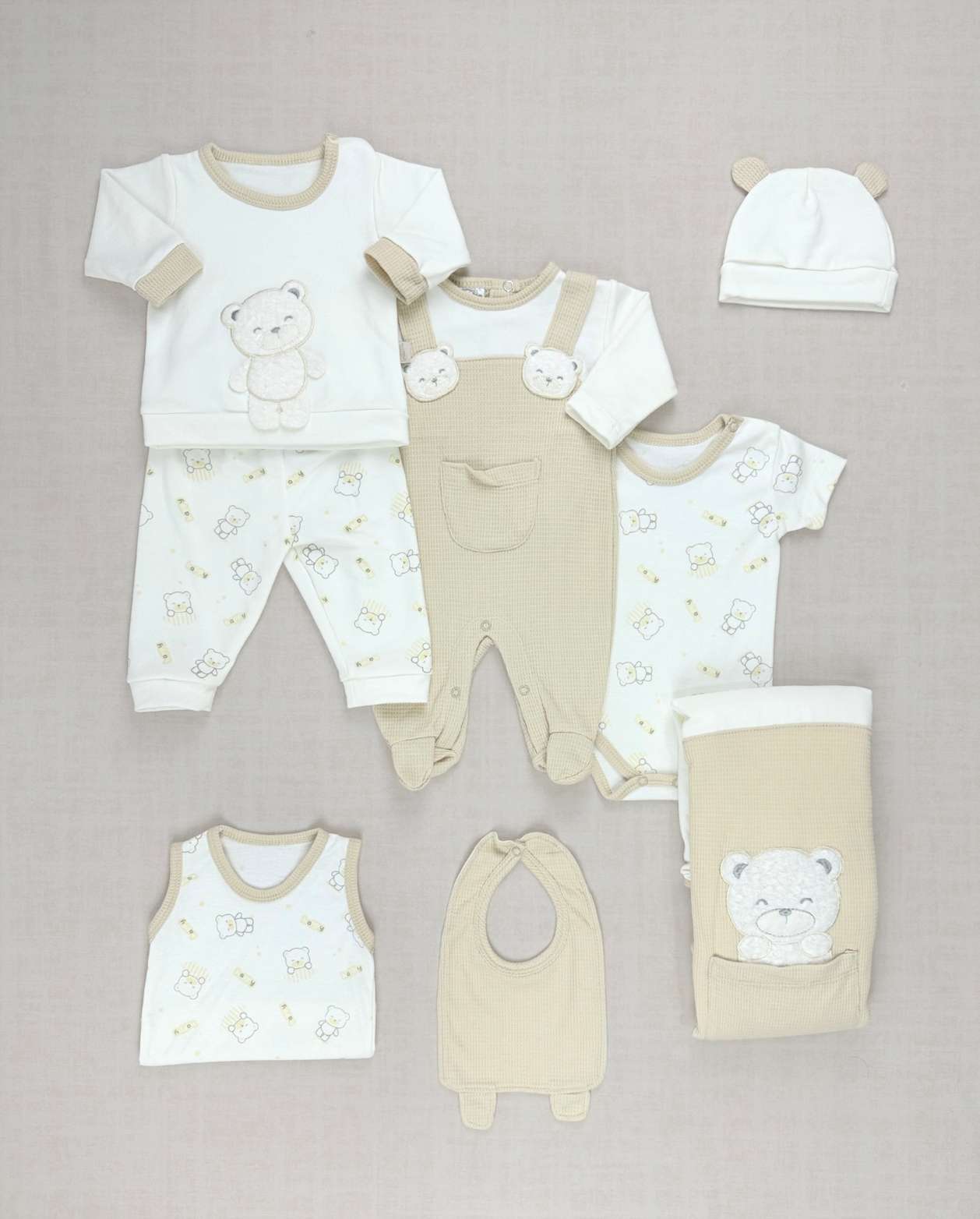 Set Primer Dia Overol Oso Beige Detalle