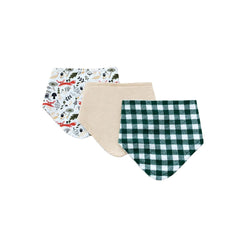 Set 3 Baberos Pañoleta Estampado Zorro diseño