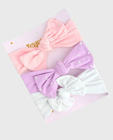 Set 3 Balacas Moño Perlas Colores