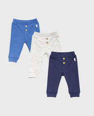 Set 3 Jogger Con Botones azul