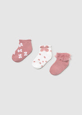 Set 3 Medias Mariposas Palo Rosa Mayoral