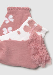 Set 3 Medias Mariposas Palo Rosa Mayoral DETALLE