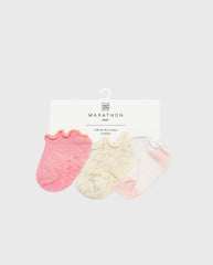 Set 3 Pares De Medias Doblez Estampado Niña