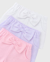 Set 3 Short Moño Bebe Niña DETALLE
