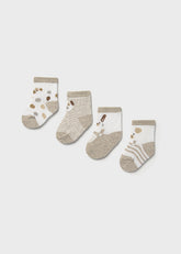 Set 4 Medias Animales Beige Mayoral