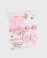 Set 5 Balacas Cintillo Pluma Rosa