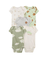 Set 5 Bodys Estampado Nube Beige