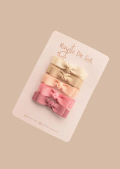 Set 5 Pinzas Moño Pia Tonos Pastel Rayito de Sol