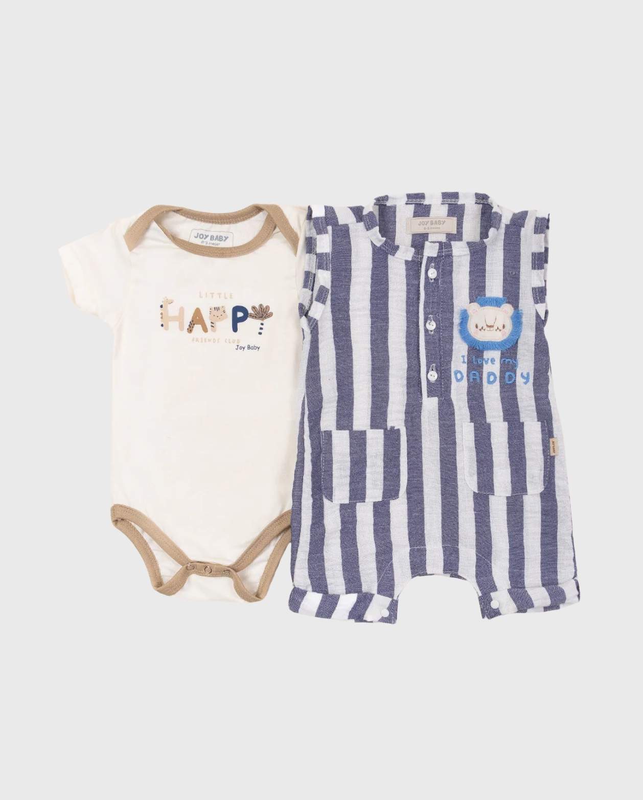 Set Body y Mameluco Rayas Happy Azul