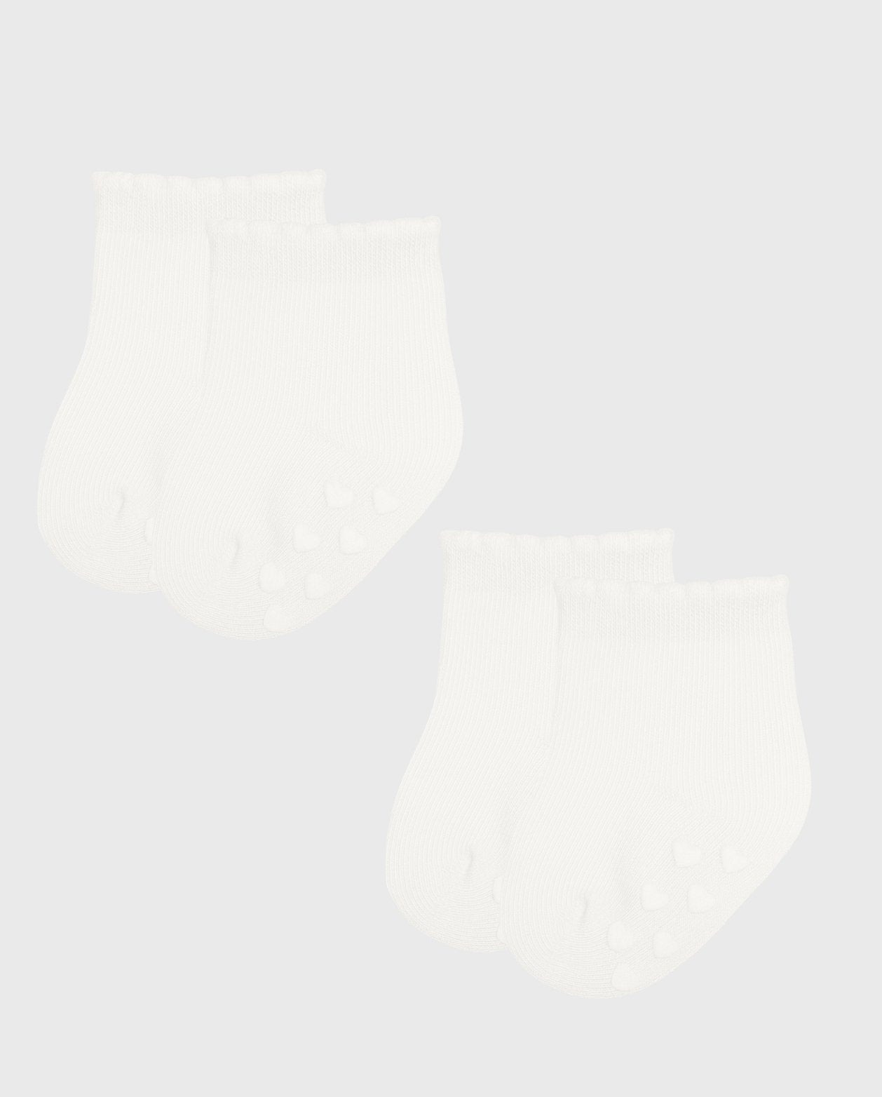 Set De 8 Medias Antideslizantes Para Bebé Rosa Blanco