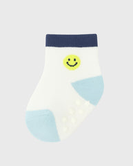 Set 4 Medias Estampado Cara Feliz Azul Niños