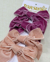 Set 2 Pinzas Terciopelo Rosa