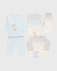 Set Primer Día Azul 9 Piezas para Recién Nacido