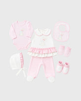 Set Primer DÍa Bordado Conejo Rosa