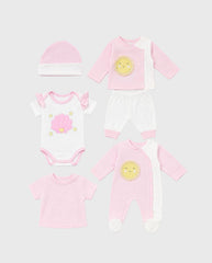 Set Primer Día Bordado Sol Rosa