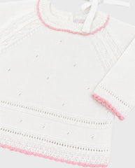 Set Primer Dia Cuello Detalle Crudo Con Rosa detalle