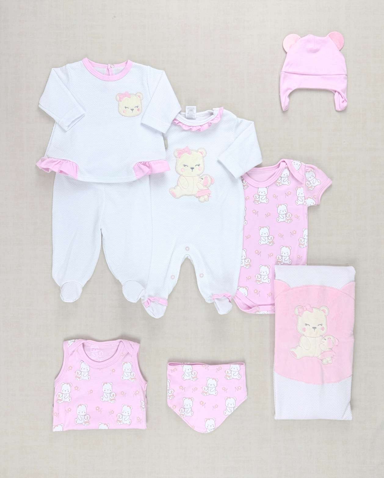 Set Primer Dia Oso Jardín Blanco