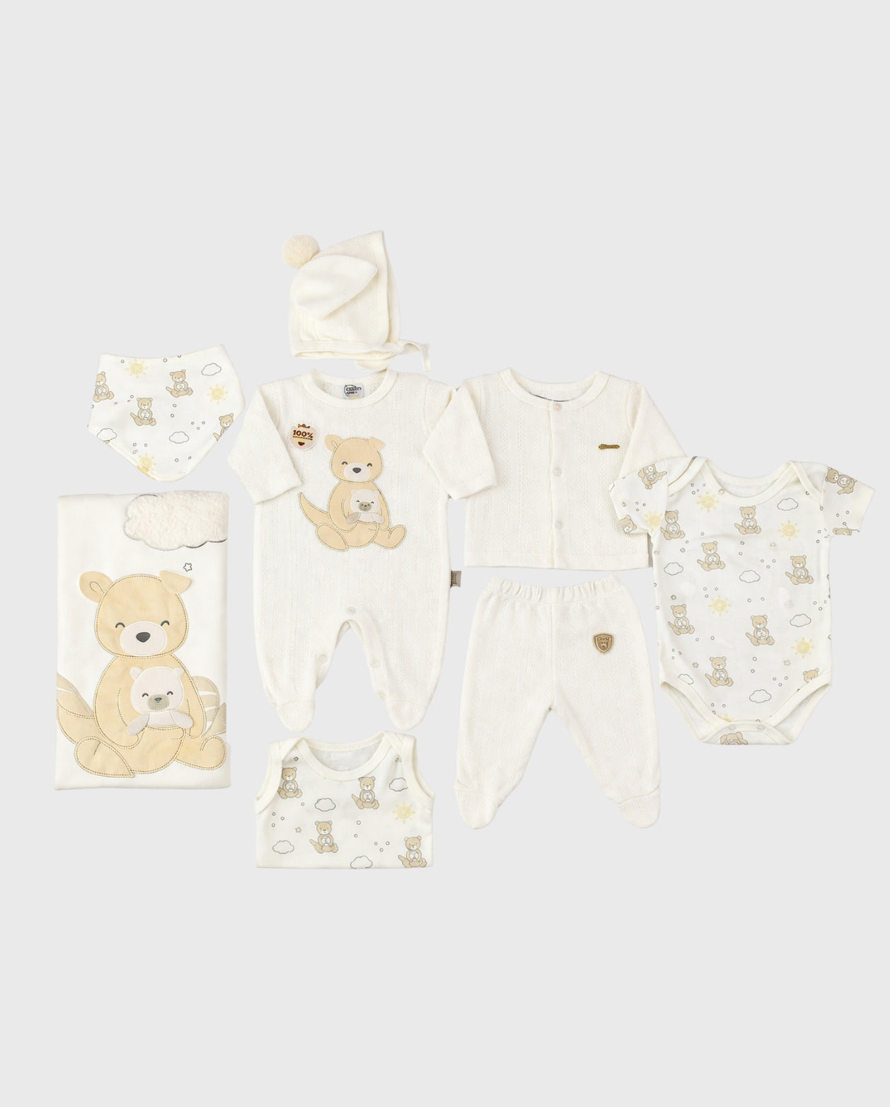Set Primer Dia Osos Nube Blanco