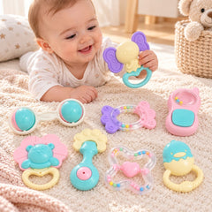 Set Sonajeros Bebé Menta Animales bebe