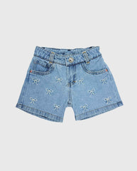Short Jeans Bordado Moños