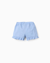 Short Bordado Flores Azul Zippy diseño