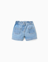 Short Resorte Bolsillos Denim Claro Zippy