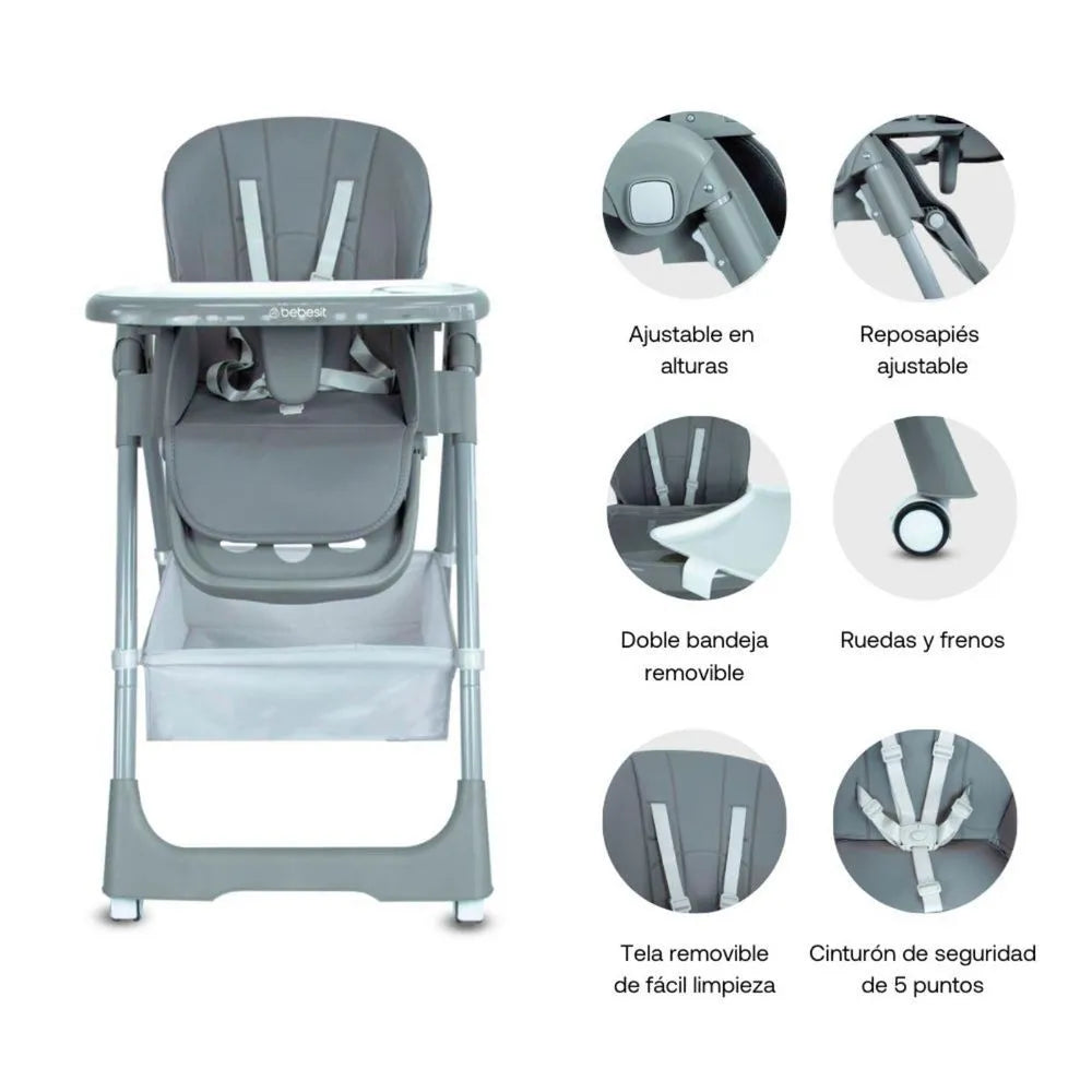 Silla Comedor Prime Gris Bebesit