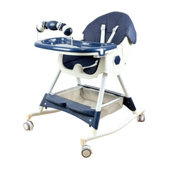 Silla Comedor Con Ruedas Azul Mecedora