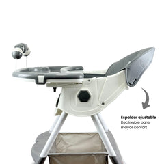 Silla Comedor Con Ruedas Gris Espaldar