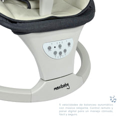 Silla Mecedora Electrica Con Bandeja Gris Oscuro Niños