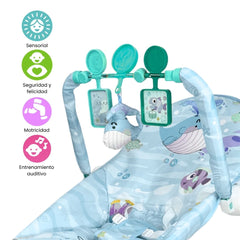 Silla Mecedora Rocker Ballena Azul Con Panel Táctil Detalles