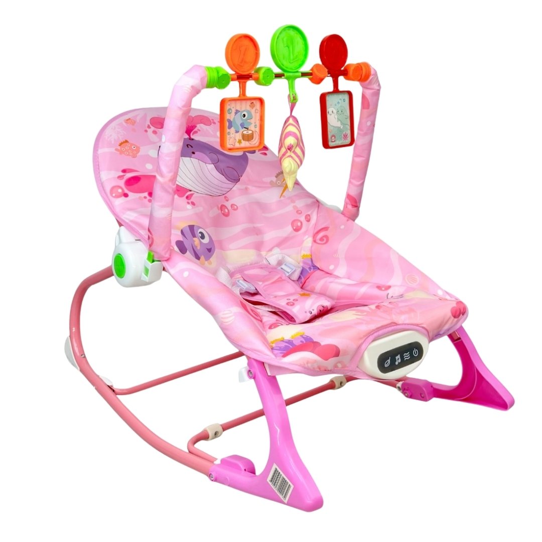 Silla Mecedora Rocker Ballena Rosa Con Panel Táctil