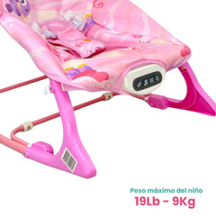 Silla Mecedora Rocker Ballena Rosa Con Panel Táctil Detalles