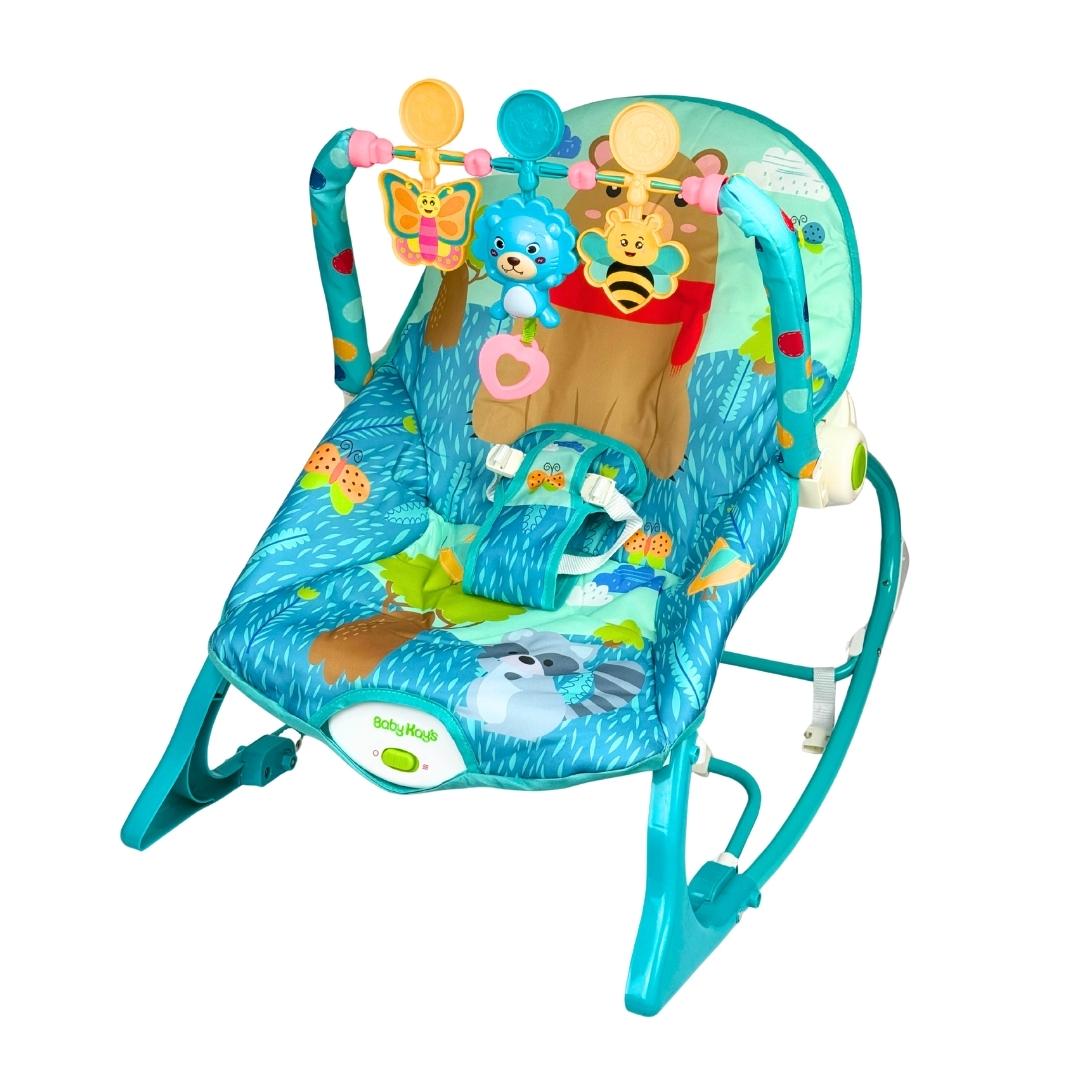 Silla Mecedora Vibradora Musical Oso Azul