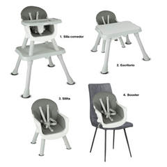 Silla Comedor Escritorio 3 en 1 Fussion Gris Bebesit especificaciones