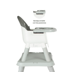 Silla Comedor Escritorio 3 en 1 Fussion Gris Bebesit perfil
