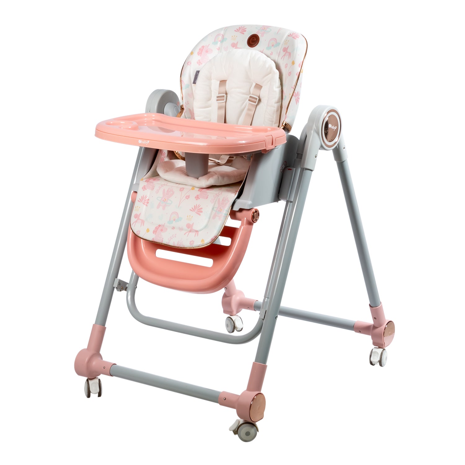 Silla Comedor Mecedora Gravy Rosa Unicornios Ebaby