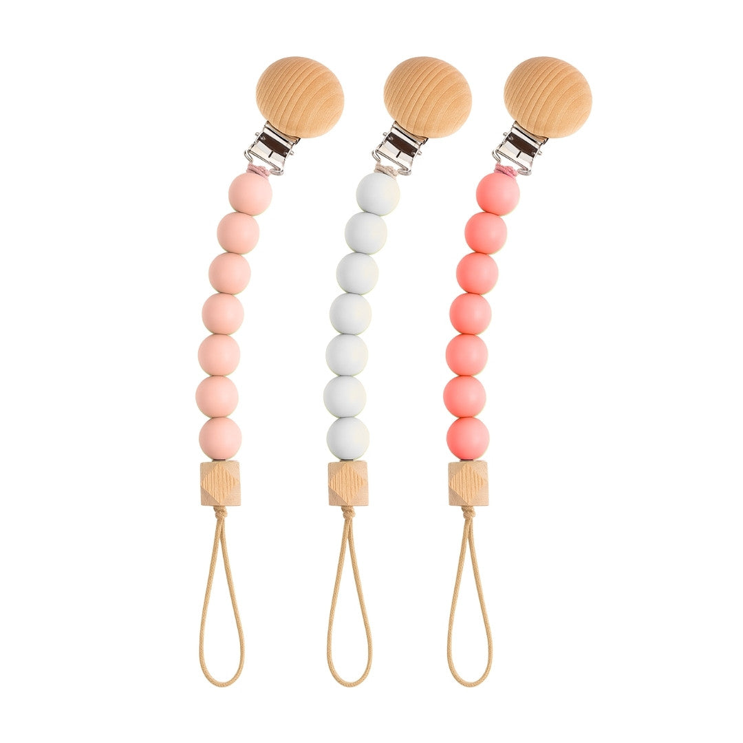 Sujetador De Chupo Bolitas De Madera