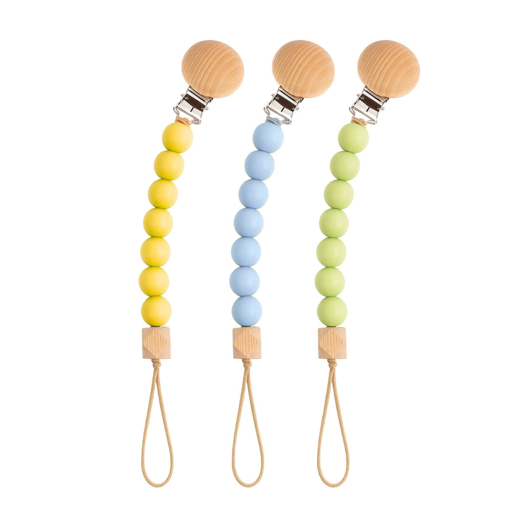 Sujetador De Chupo Bolitas De Madera