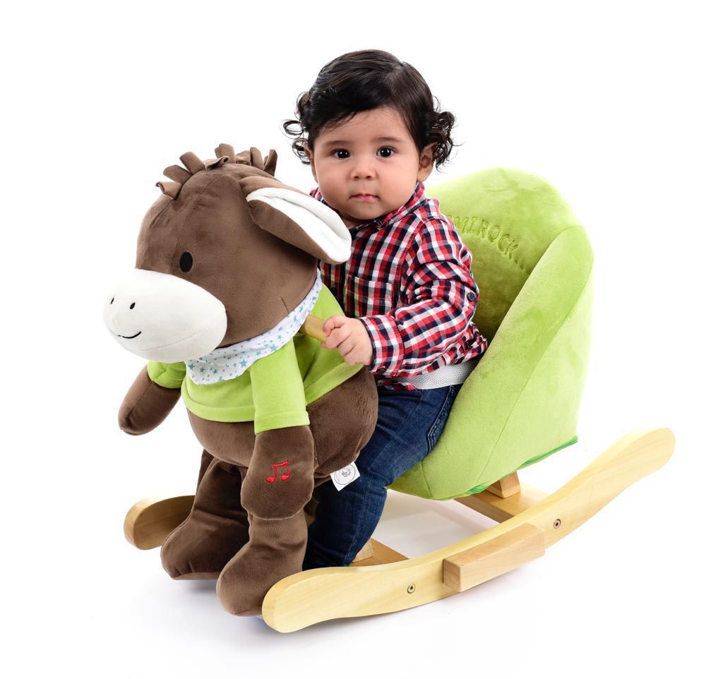 Balancín infantil Burro Cute Mimi Rock con bebé montado