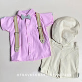 Conjunto 5 Piezas Bautizo Baby Boy Rosa